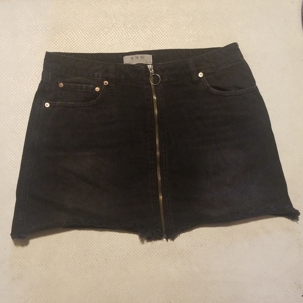 free people black jean skirt size 31